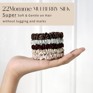 ZIMASILK 22 Momme - Juego de coleteros de seda de morera 100% pura para mujer